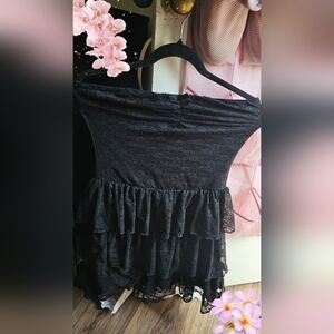 Stretchy Cute Tube Top Dress Black